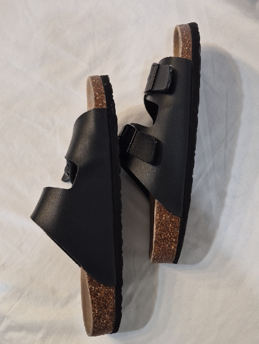 Women's Black Dual-Strap Adjustable Buckle Sandals - Picture 5 of 5